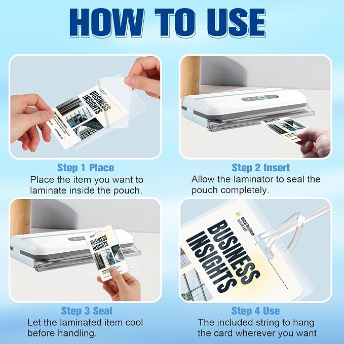 100 Pieces 7 Mil 2 1/2" x 4 1/4" Luggage Tag Laminating Pouches - Image 4