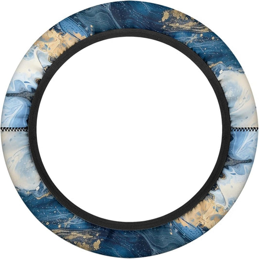 Blue Marble Print Golf Cart Steering Wheel Cover 13 Inch - 14 Inch Neoprene Golf Cart Steering Wheel Covers Stretchable Golf Cart Accessories for Club Car Machine Washable