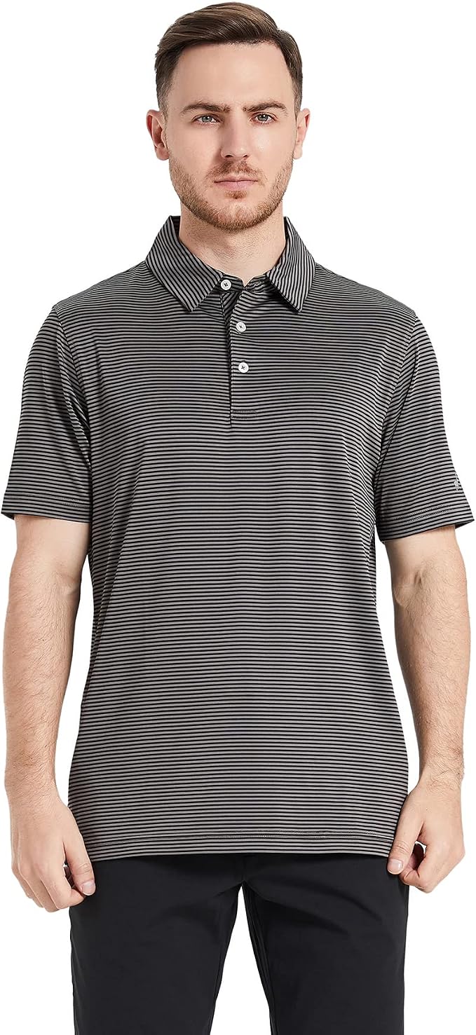 Golf Shirts for Men Dry Fit Short Sleeve Print Performance Moisture Wicking - Image 2