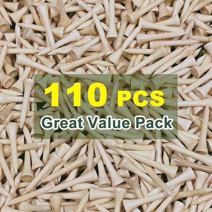 110 Pcs Bamboo Golf Tees 3 1/4 Inch, Friendly Biodegradable, Long and Tall Golf - Image 5