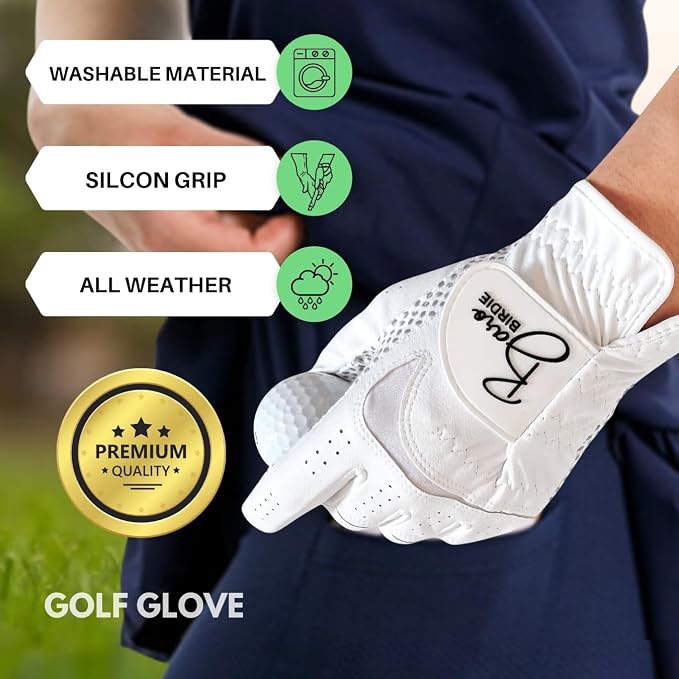 Golf Gloves Both Hands Women's 1 Pair Lightweight Non-Slip Silicone Extra Grip - Image 2