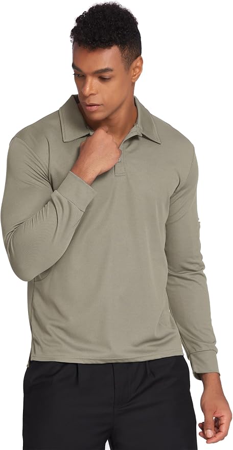 Deyeek Men's Polo Shirts Long Sleeve Golf Polo Shirts - Image 5
