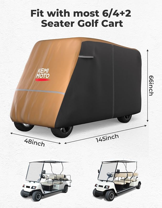 KEMIMOTO Golf Cart Cover, 2/2+2/4/4+2/6/6+2/8 Passenger Heavy Duty Golf Cart - Image 5