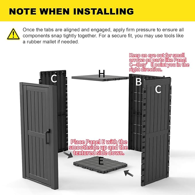 Fancyango Outdoor Resin Storage Shed, Upgrade Sturdy Storage Cabinet - Image 3