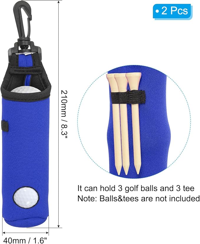 PATIKIL Golf Ball Carry Bag, Golf Tee Holder Pouch Portable Neoprene Golf Ball - Image 2