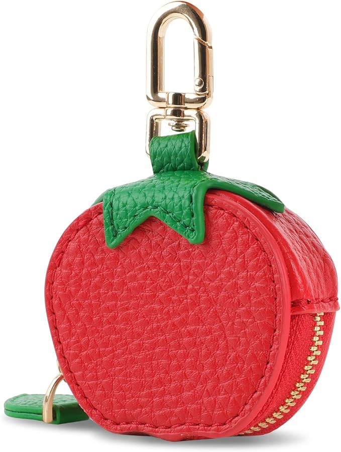 XSUIOY Orange Fruit Coin Purse Keychain Bag Charm, Mini Leather Coin Purse & by XSUIOY