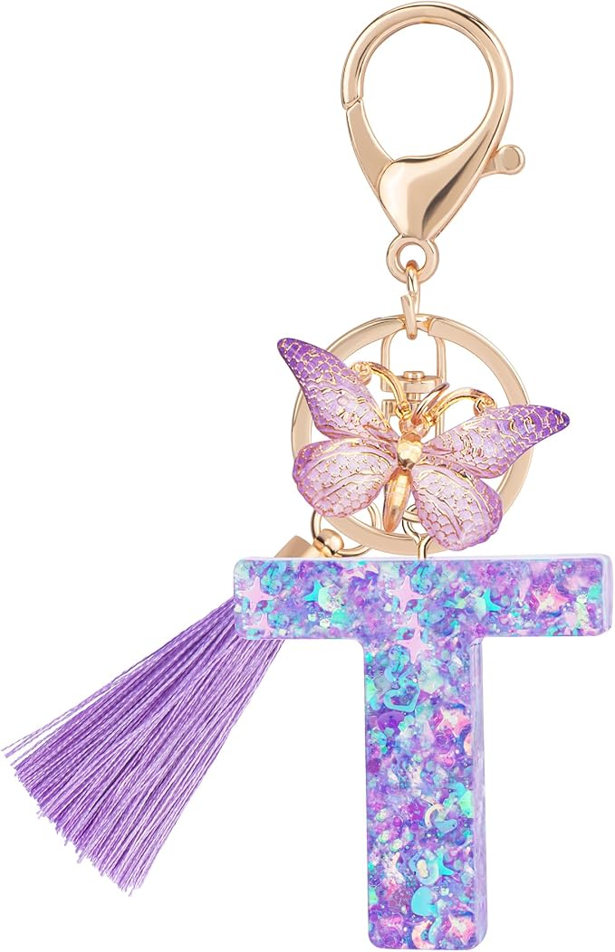 Suweibuke Colourful Cute Initial Letter Keychains by Suweibuke