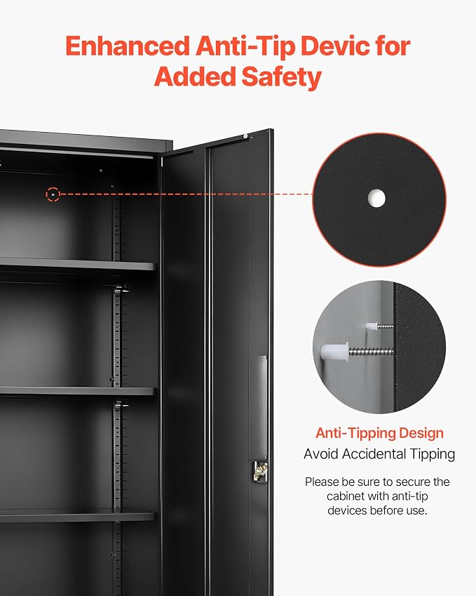 VEVOR Metal Storage Cabinet, Steel Garage Cabinet - Image 6