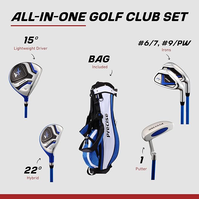 Precise X7 Kids Golf Clubs Set – Boys’ & Girls’ Junior Golf Set - Image 2