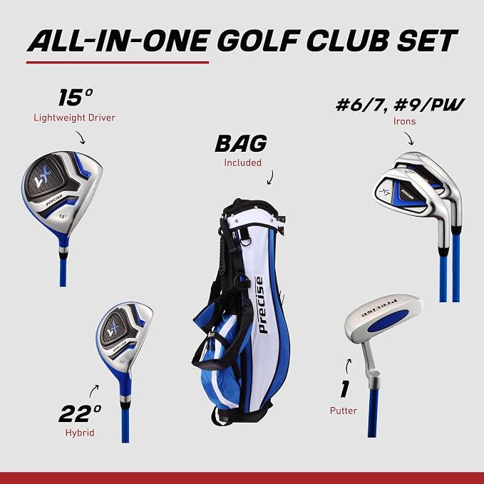 Precise X7 Kids Golf Clubs Set – Boys’ & Girls’ Junior Golf Set - Image 2