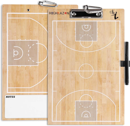 Basketball Coaches Clipboard,White Double-Sided Dry Erase Coach Clipboard, Color Basketball Whiteboard for Coaches, White Board with Marker for Coaches Gift