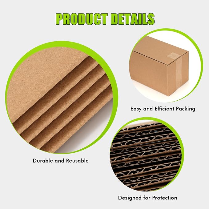 6x6x48 Inch Tall Corrugated Cardboard Boxes 15 Pack, Storage Box - Image 4