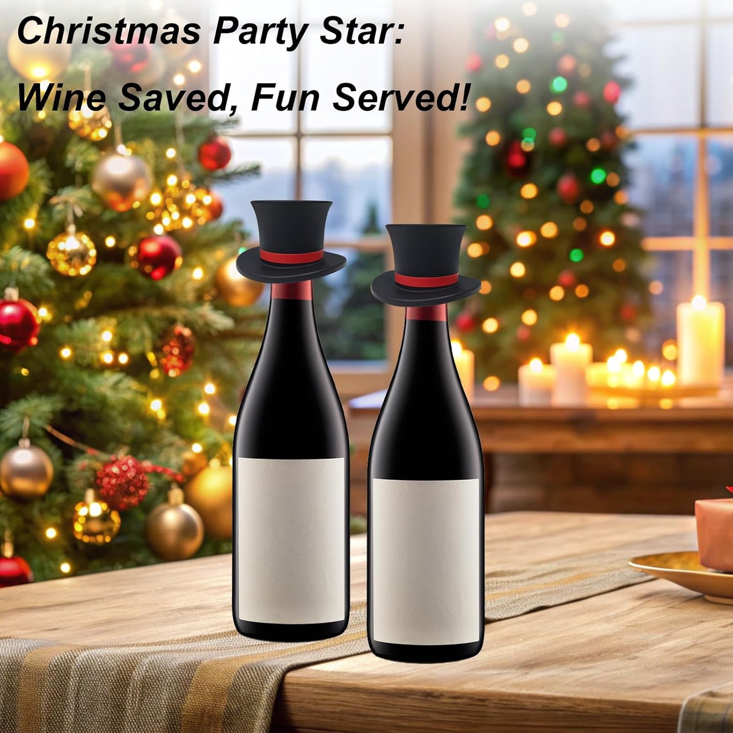 Hat Shaped Silicone Wine Bottle Stoppers – Funny Reusable Caps for Kitchen or Party