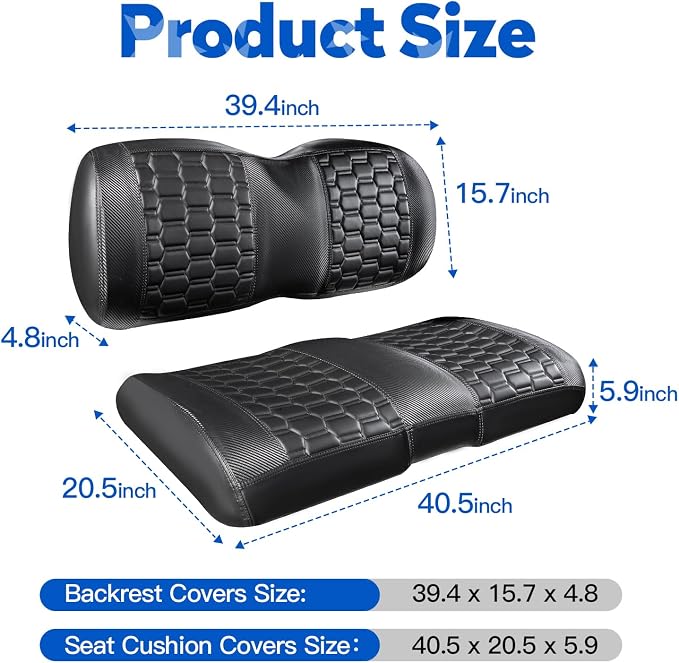 NOKINS Golf Cart Seat Covers, Fit EZGO TXT RXV Freedom Liberty Express Premium - Image 5