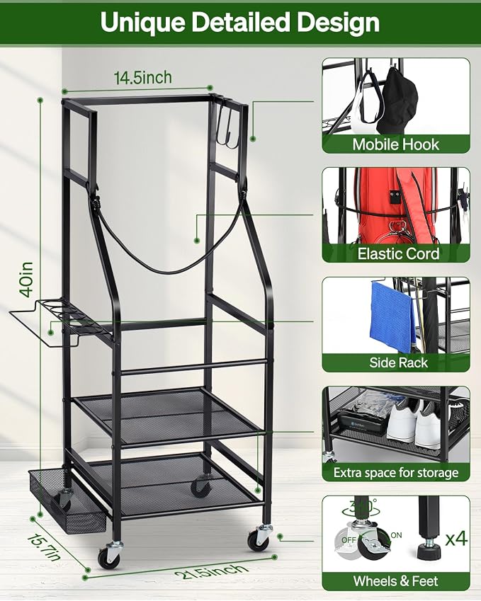 Golf Bags Storage Garage Organizer - Image 3
