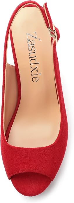 Womens Wedge Platform Sandals Peep Open Toe Slingback Buckle High Heel Dress - Image 3