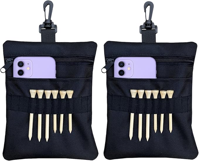 Golf Tee Pouch Bag, Zipper Golf Ball Bag, Accessory Pouch by CORECISE