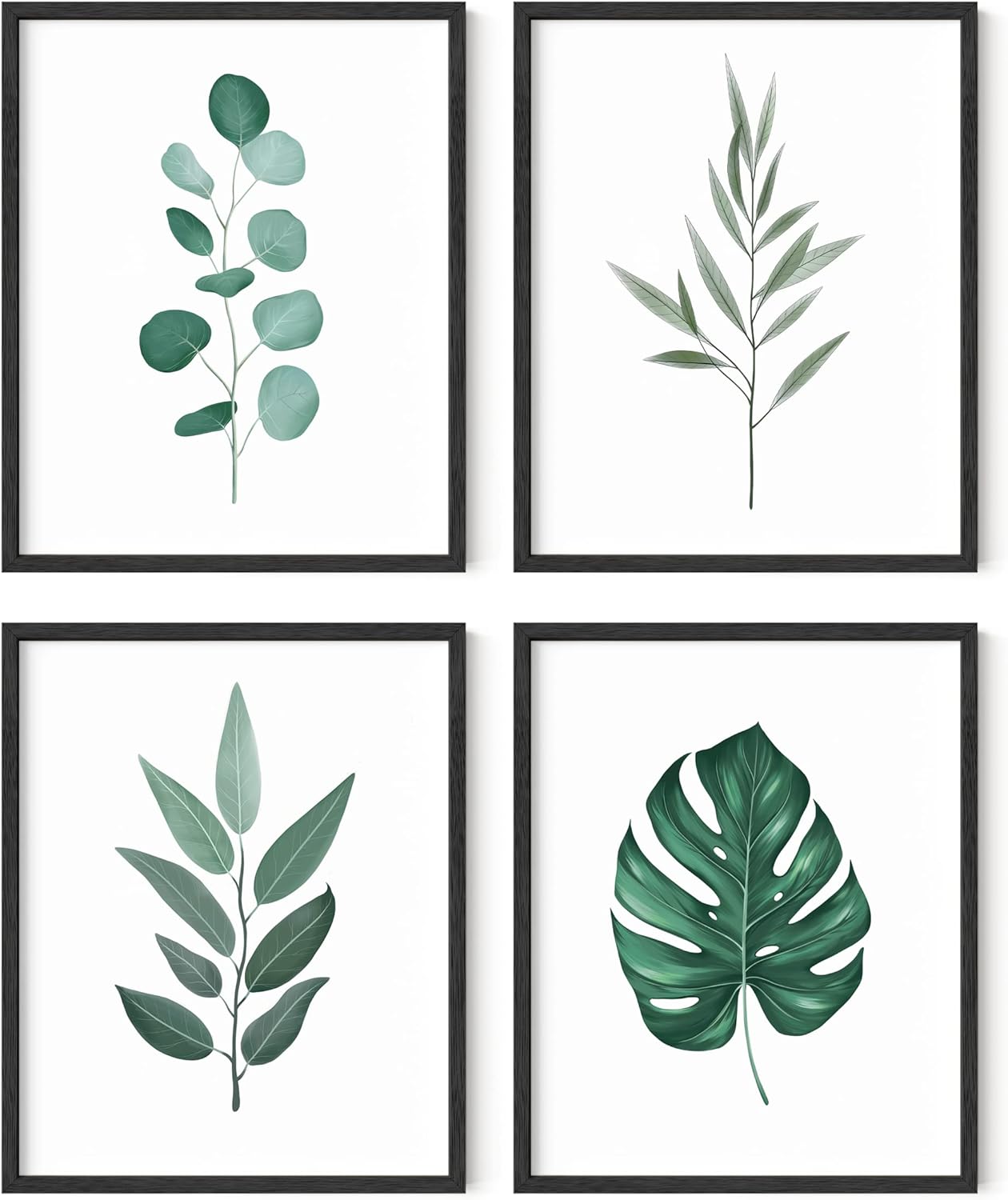 HAUS AND HUES Green Plant Art Print Set of 4-16x20