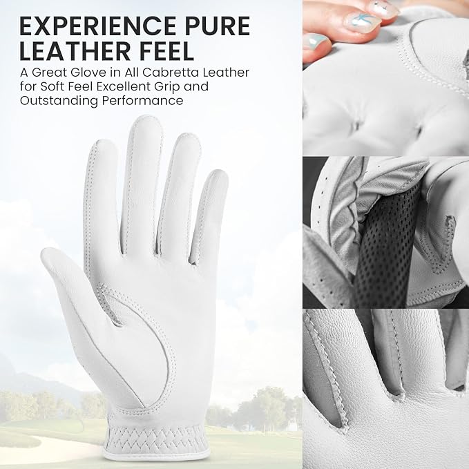 Womens Golf Glove with Clover Ball Marker 1 Pack, All Weather Grip Microfiber & - Image 3