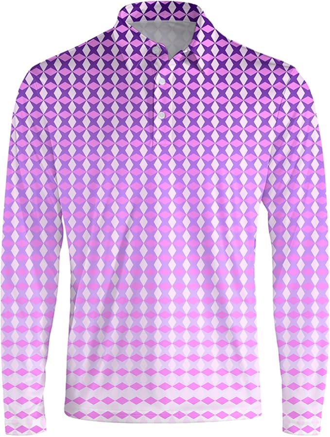 Men's Long Sleeve Golf Shirt Quick Dry 3 Button Work Fishing Outdoor Casual - Image 3