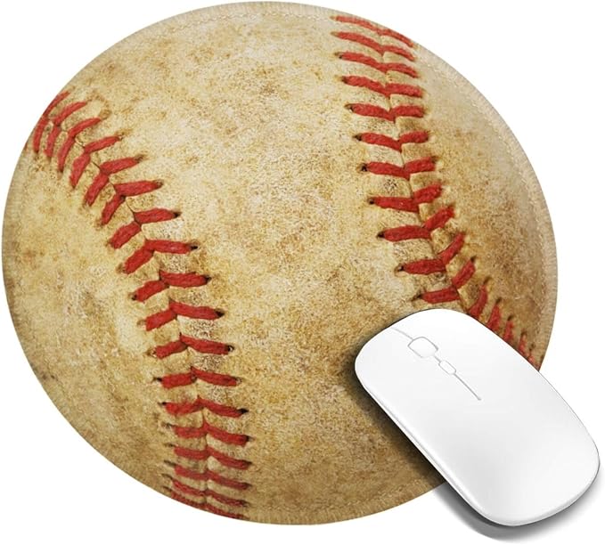 Vintage Worn Baseball Ball Round Mouse Pad, Small Gaming Mousepad by Unknown