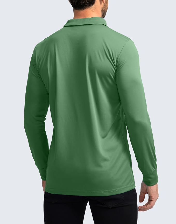 Men's Polo Shirt Long Sleeve Golf Shirts Lightweight UPF 50+ Sun Protection - Image 2