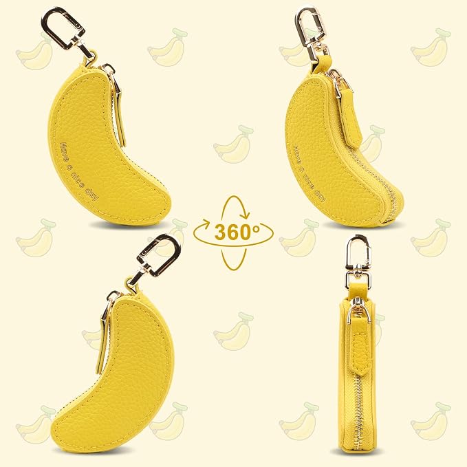 XSUIOY Orange Fruit Coin Purse Keychain Bag Charm, Mini Leather Coin Purse & - Image 6