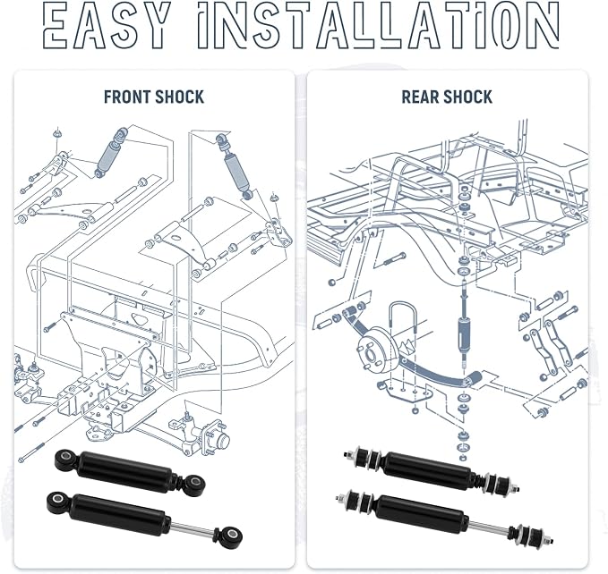 4 PCS Golf Cart Front and Rear Shock Absorbers Kit - Image 5