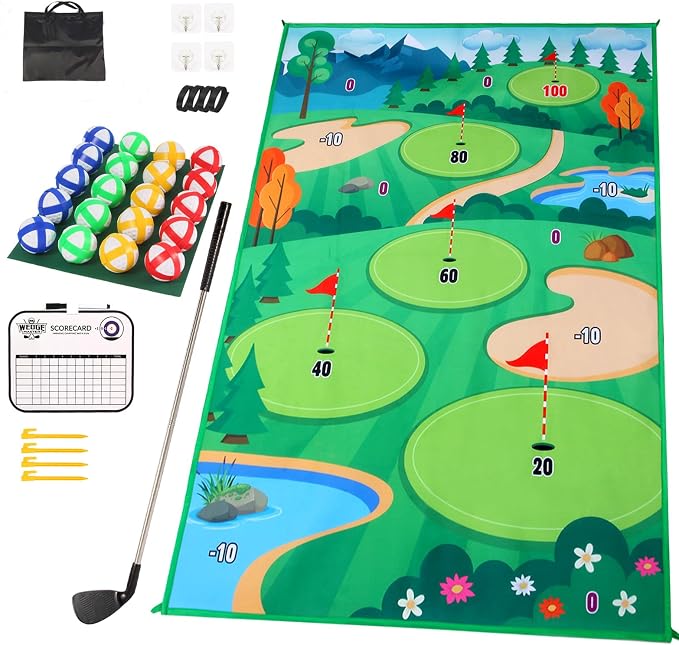 Golf Chipping Game Mat Golf Training Hitting Mat by NIQBLUE.KITE