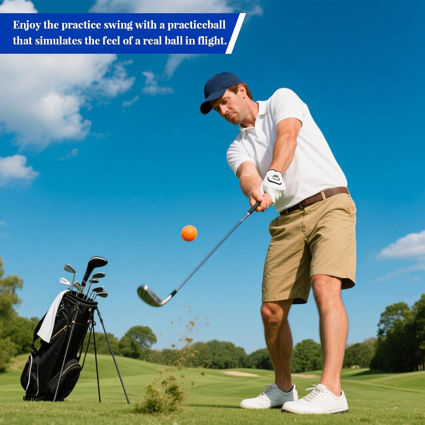 20 Pack Practice Golf Balls,41mm Foam Golf Balls,Limited Flight Design with Realistic Feel Durability,Perfect for Indoor or Outdoor Golf Training,Backyard Drills