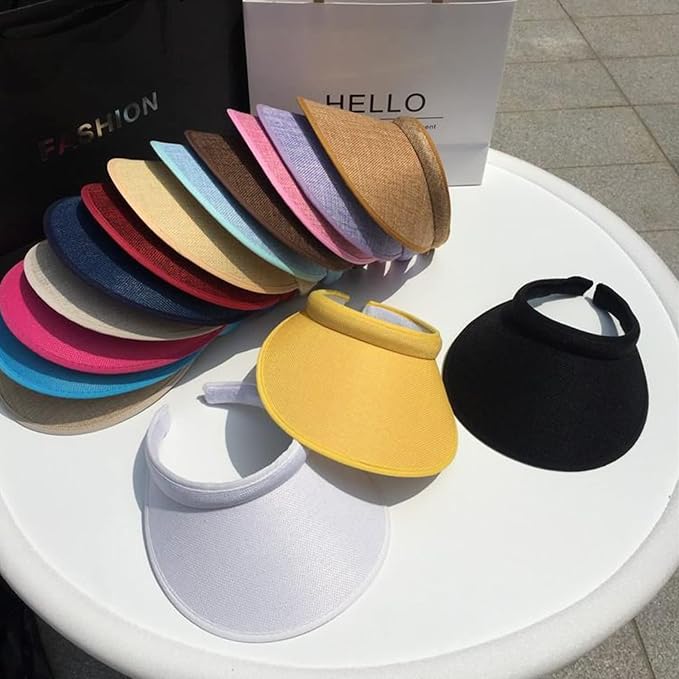 Cloth Covered Slip-On Visor for Women, Adjustable Cap Sports Sun Visors for Men - Image 3