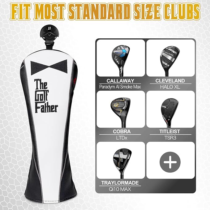 The Golf Father Golf Club Covers, Driver Fairway Hybrid Headcover, Funny Putter - Image 6