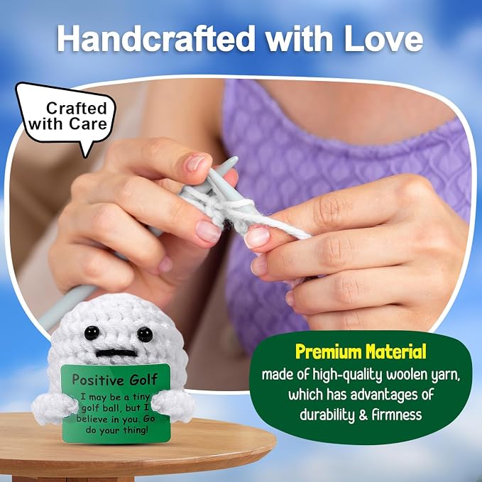 AICase Golf Gifts Accessories Funny Positive Golf Ball Crochet Gag Gift Ideas - Image 3