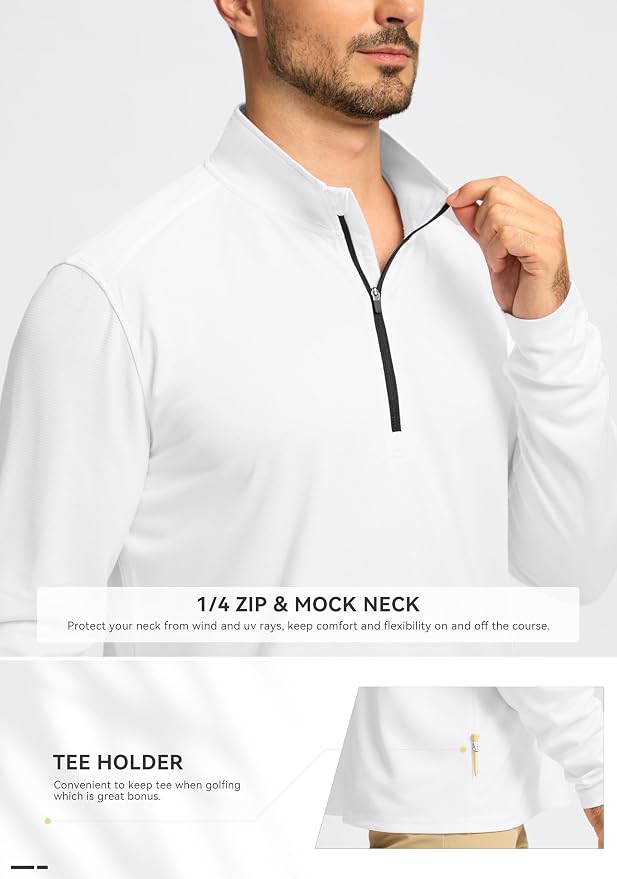 Obla Golf Quarter Zip Pullover for Men Mock Neck Sweatshirt Lightweight Sun - Image 4