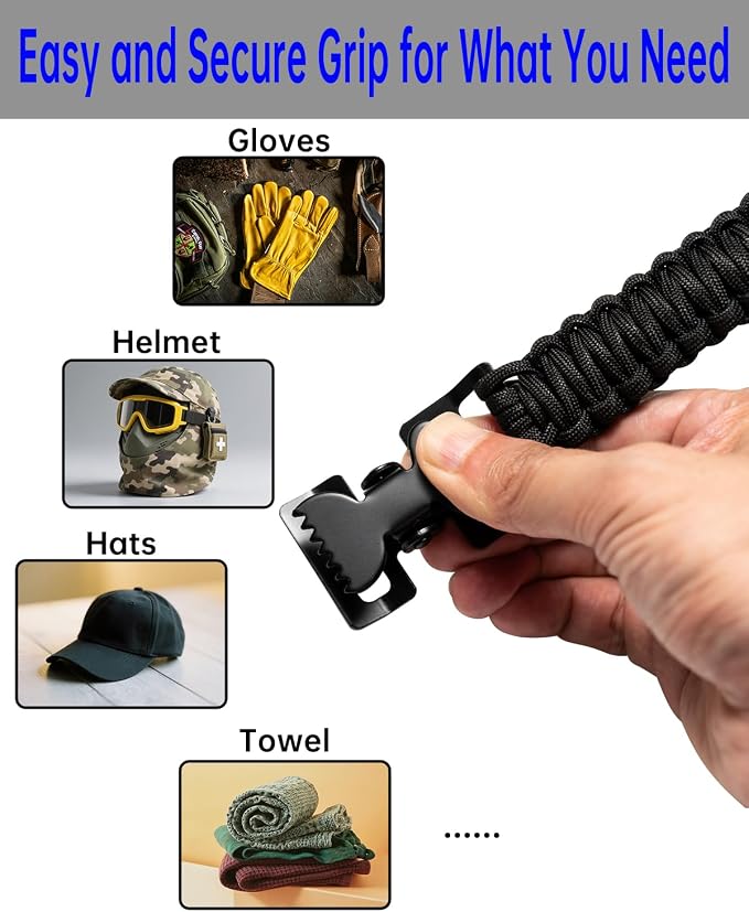 Tactical Glove Clips Work Glove Holders Strap w/Metal Alligator - Image 5