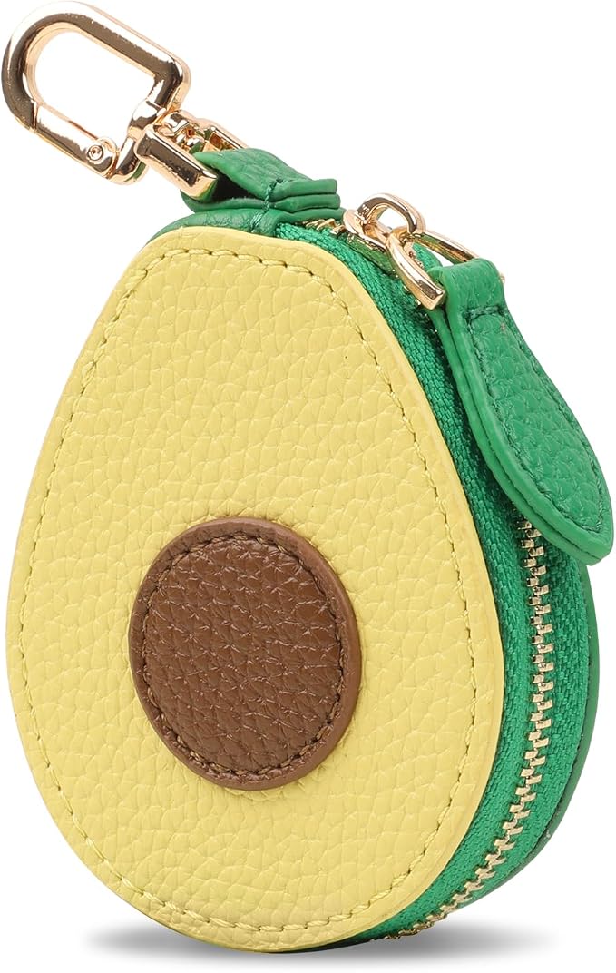 XSUIOY Orange Fruit Coin Purse Keychain Bag Charm, Mini Leather Coin Purse & by XSUIOY