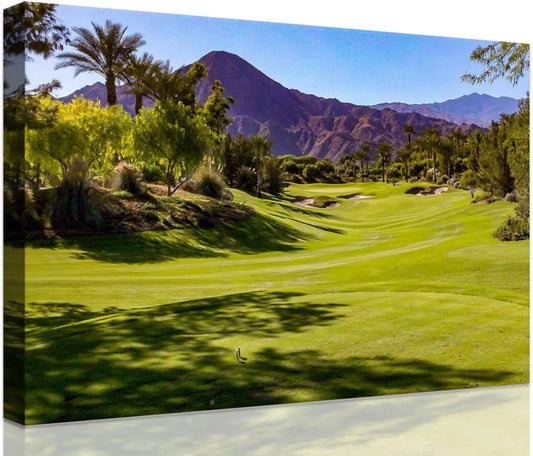 Beautiful Fairway At Indian Wells Golf Course Wall Art for Living Room Bedroom Bathroom Home Decorations Golf Course Canvas Prints Picture Poster Modern Artwork Framed Ready to Hang(12''H x 16''W)
