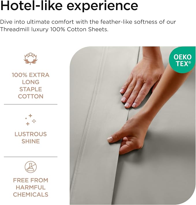 Threadmill Luxury 800 Thread Count King 100% Cotton Sheets - Image 5