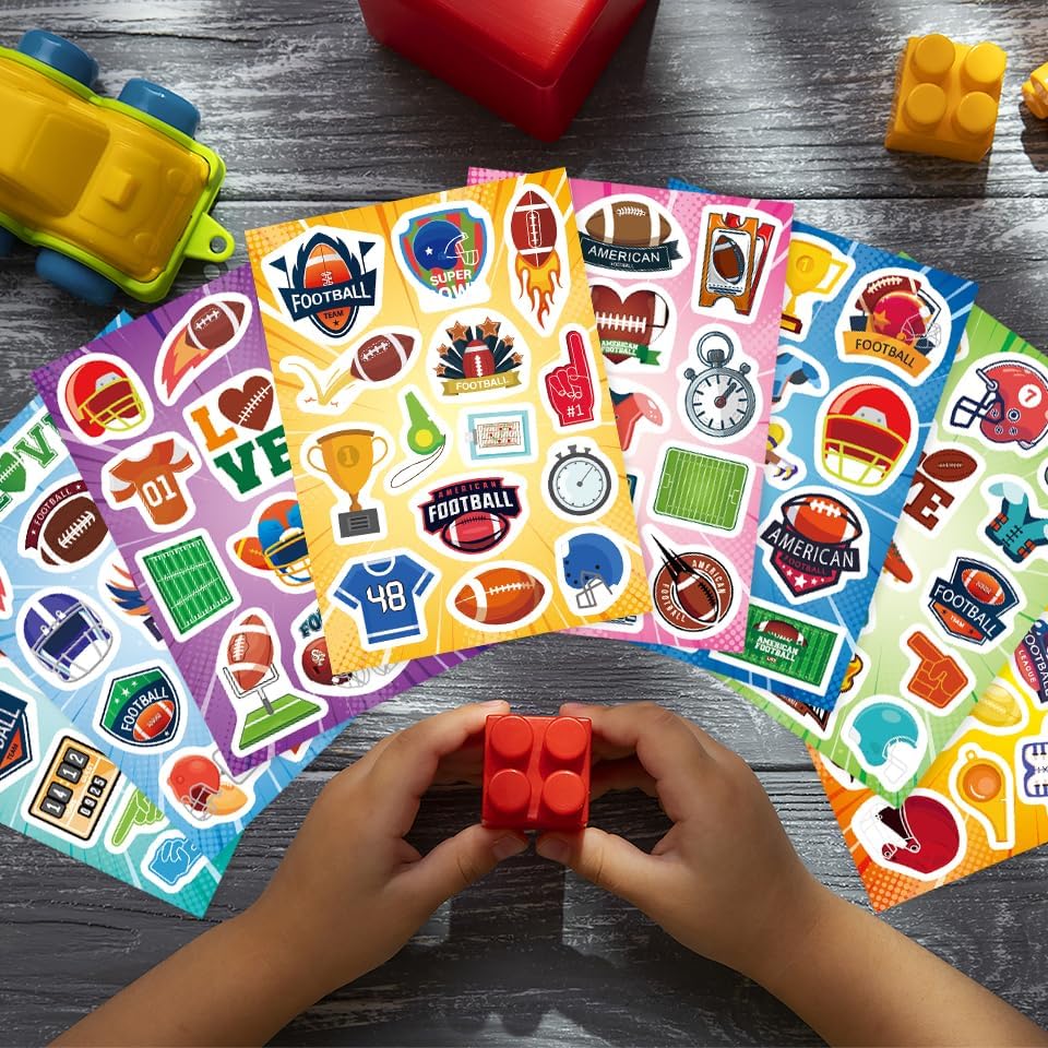 216PCS American Football Stickers, Rugby Theme Stickers Non-Repeating, Rugby Team Fans, Football Bowl Sports Football Party Favors Decorations