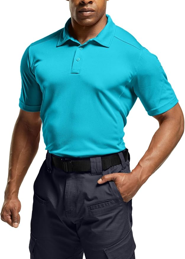 CQR Men's Polo Shirts, Tactical Short Sleeve Golf Performance Shirts, - Image 2