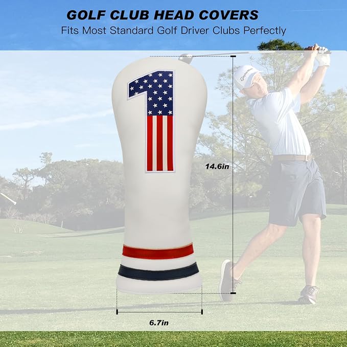 Golf Head Covers, PU Leather Golf Club Head Covers - Image 2