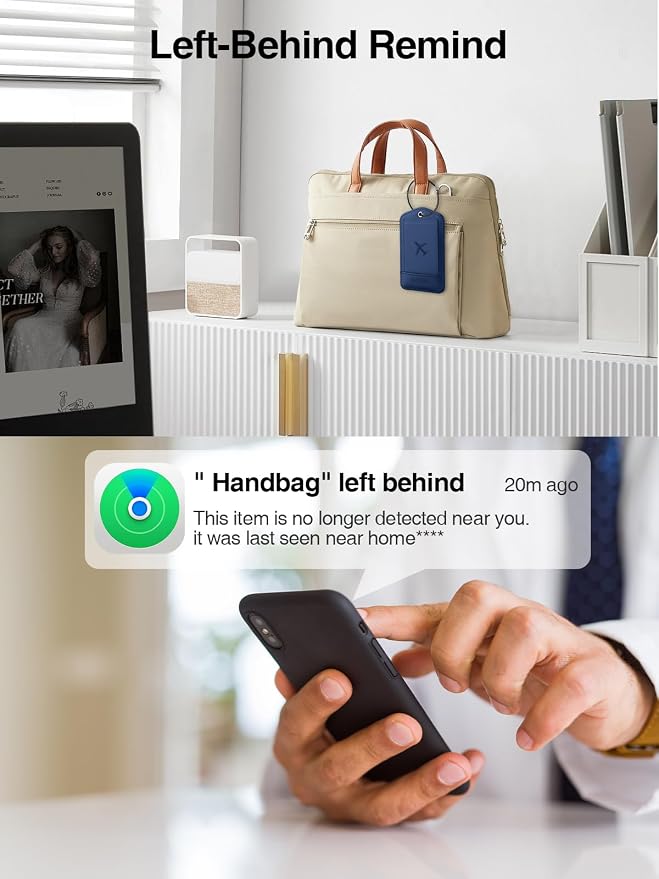 TopMade Smart Luggage Tag with Find My, Premium Leather Luggage Tags - Image 4