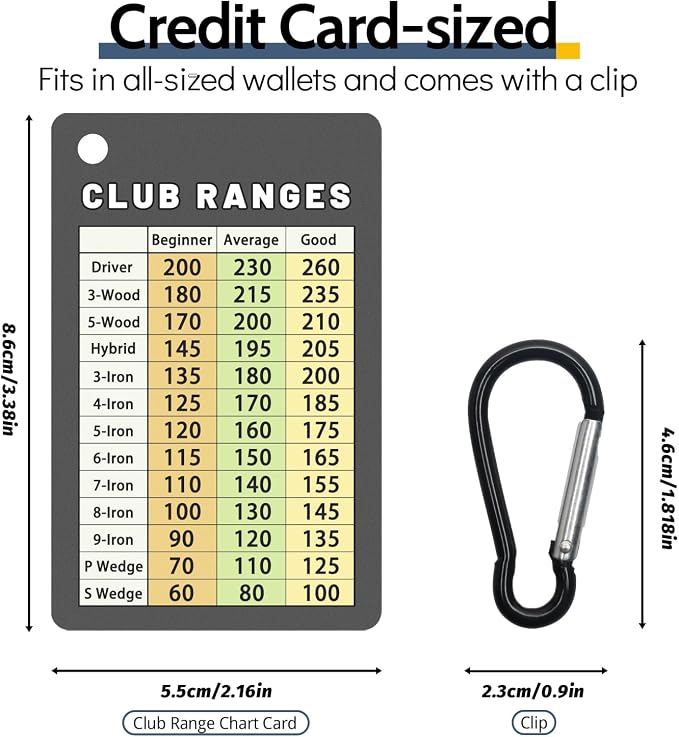 Golf Club Range Chart Card, Easy Carry - Image 4