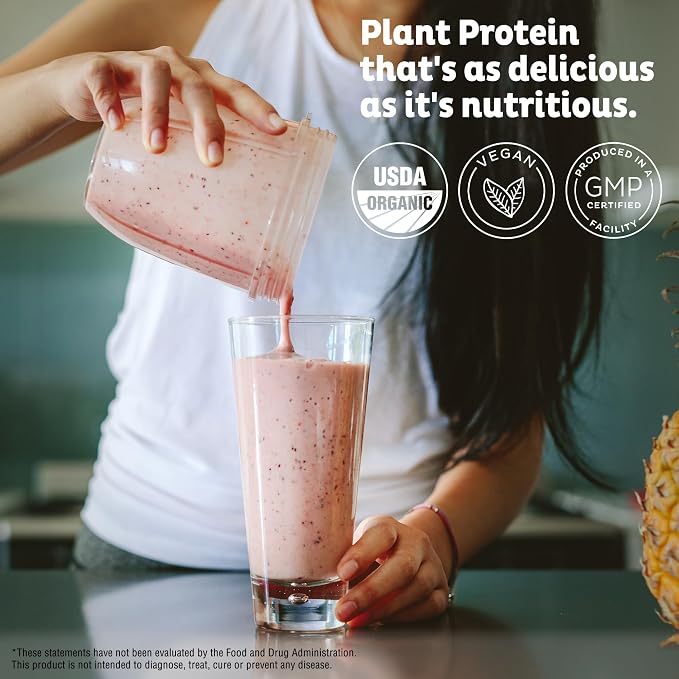 KOS Vegan Protein Powder, Strawberries & Cream USDA Organic - Image 2