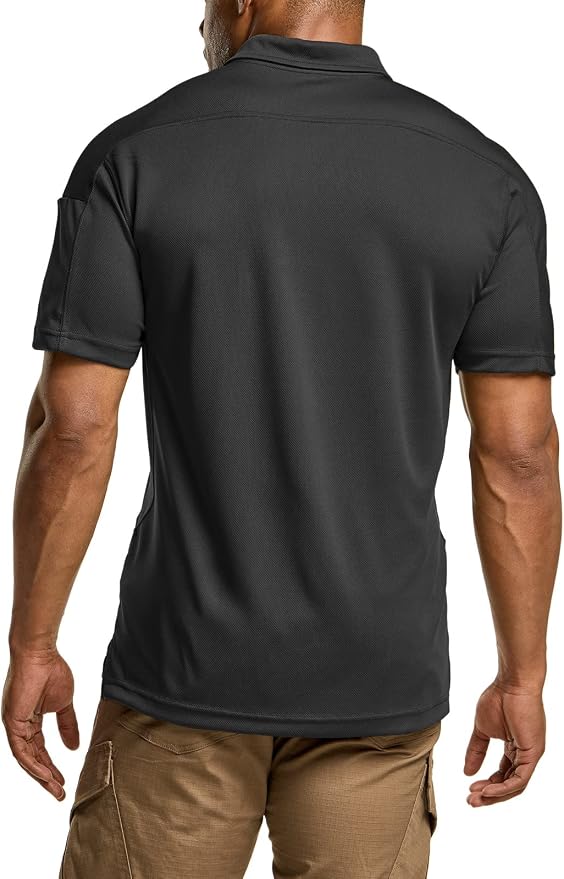 CQR Men's Polo Shirts, Tactical Short Sleeve Golf Performance Shirts, - Image 2