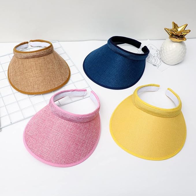 Cloth Covered Slip-On Visor for Women, Adjustable Cap Sports Sun Visors for Men - Image 4