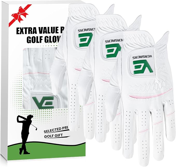 Womens Ladies Golf Rain Gloves Value 3 Pack Left Right Hand, Enhanced Wet Hot by AmySport