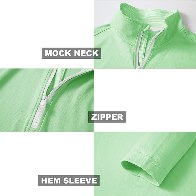 M MAELREG Quarter Zip Golf Pullover Men Dry Fit Long Sleeve Performance Wicking - Image 2