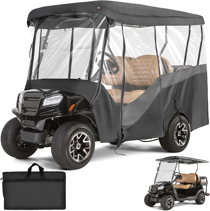 KEMIMOTO Golf Cart Enclosure, 4&6 Passenger Golf Cart Rain Cover, 600D by kemimoto
