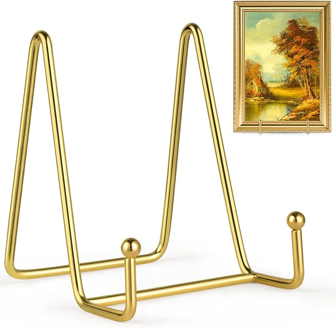 Mocoosy 2 Pack 4 Inch Gold Plate Stands by Mocoosy